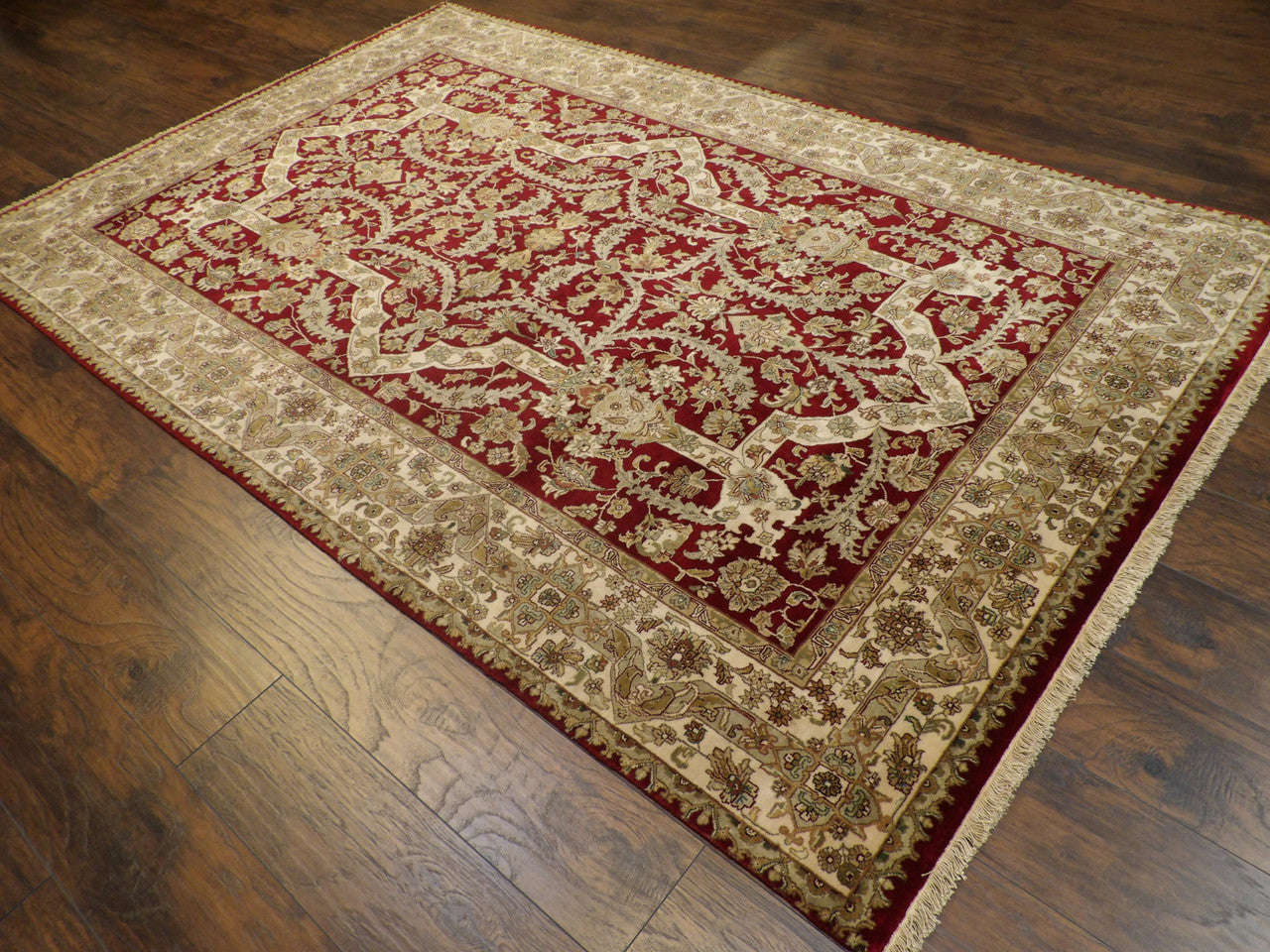 Beige 6'0" x 9'0" Fine Persian Haji Jalili Hand knotted Wool Rug - Sku: W11246