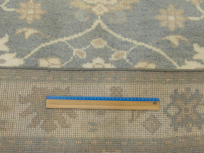 Turk Oushak Silver Wash 4'0"x12'0" Hand-knotted Rug -W11283