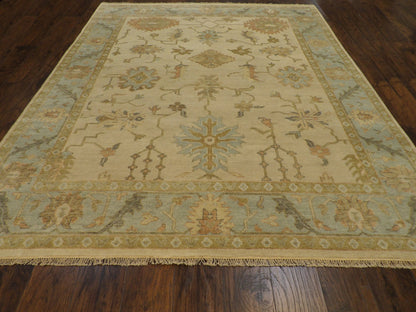 Turk Anatolian Oushak Silver Wash 8'0"x10'0" Hand-knotted Rug -w11301