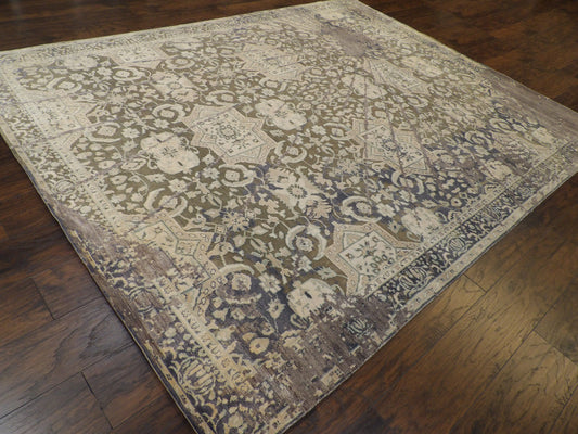 Transitional Oxidized Silk Broken Design 8'0"x10'0" Hand-knotted Rug -w11306