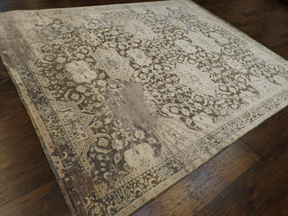 Transitional Oxidized Silk Broken Design 8'0"x10'0" Hand-knotted Rug -w11306