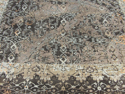 Transitional Vintage Oxidized Broken Design 5'0"x8'0" Hand-knotted Rug -W11308