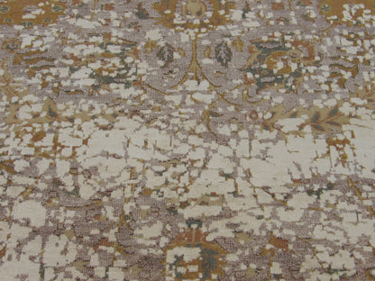 Modern Fine Abstract Oxidized Silk 6'0"x9'0" Hand-knotted Rug -w11309