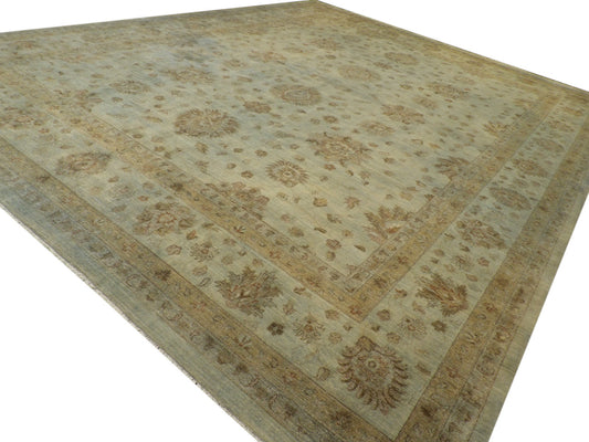 Over-dye Chobie Silver Wash 13'0"x17'0" Hand-knotted Rug -W1131