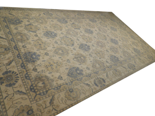 Turk Oushak White Wash 14 x 24 Hand knotted Rug - w11315