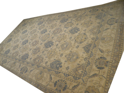 Turk Oushak White Wash 14 x 24 Hand knotted Rug - w11315