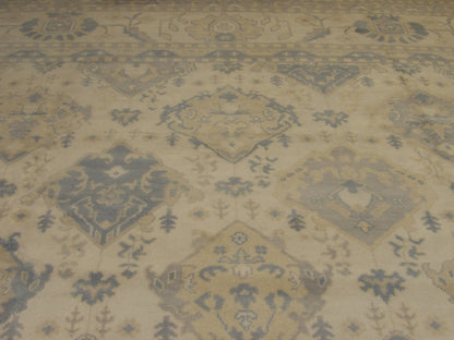 Turk Oushak White Wash 14 x 24 Hand knotted Rug - w11315