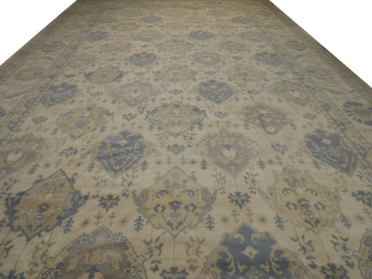 Turk Oushak White Wash 14 x 24 Hand knotted Rug - w11315