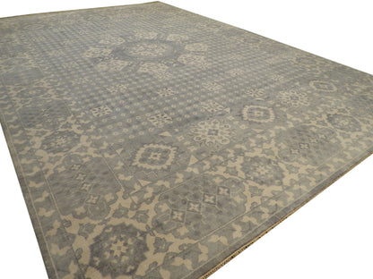 Turk Oushak White Wash 12 x 18 Hand knotted Rug - w11323