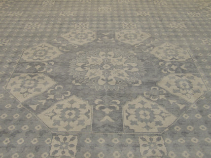Turk Oushak White Wash 12 x 18 Hand knotted Rug - w11323