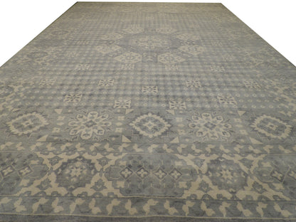 Turk Oushak White Wash 12 x 18 Hand knotted Rug - w11323