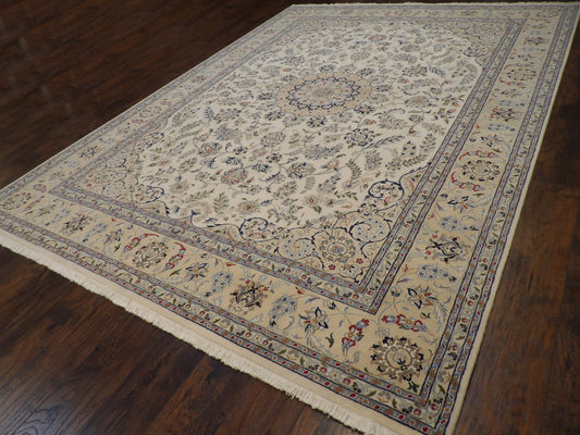 Fine Persian Nain 9'0x12'0" Hand-knotted Rug -w11328