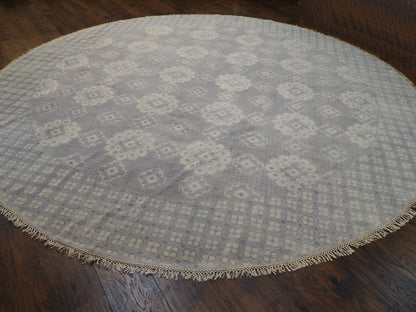 Fine Oushak Silver Wash Natural-dye 10'0"x10'0" Hand-knotted Rug -w11335