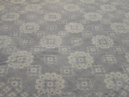 Fine Oushak Silver Wash Natural-dye 10'0"x10'0" Hand-knotted Rug -w11335
