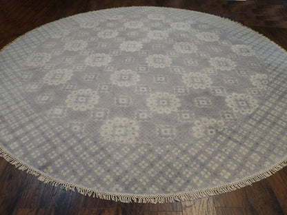 Fine Oushak Silver Wash Natural-dye 10'0"x10'0" Hand-knotted Rug -w11335