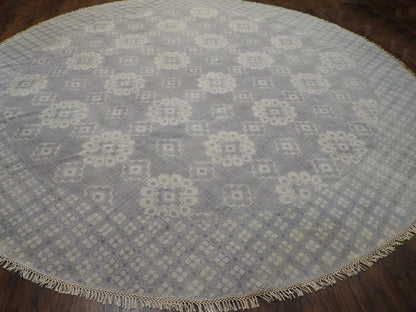 Fine Oushak Silver Wash Natural-dye 10'0"x10'0" Hand-knotted Rug -w11335