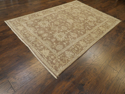 Turk Oushak Natural-dye 5'0"x8'0" Hand-knotted Rug -W11341