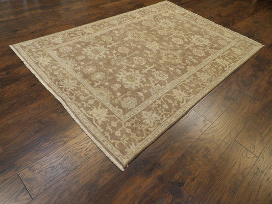 Turk Oushak Natural-dye 5'0"x8'0" Hand-knotted Rug -W11341