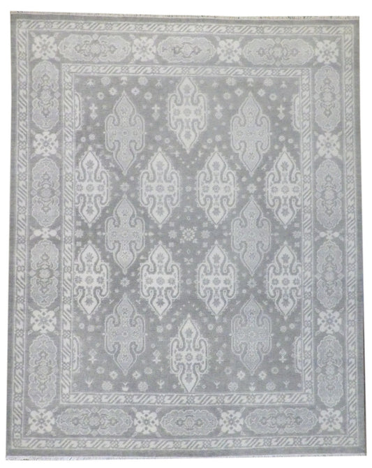 Turk Anatolian Oushak Silver Wash 8'0"x10'0" Hand-knotted Rug -w11345