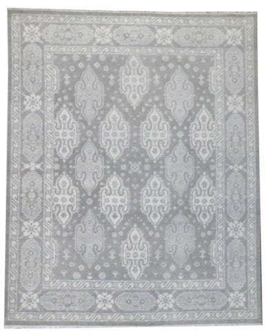 Turk Anatolian Oushak Silver Wash 8'0"x10'0" Hand-knotted Rug -w11345