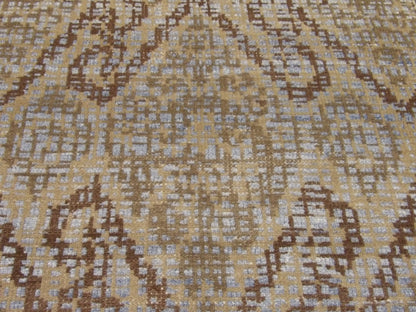 Transitional Ikat Design Natural-dye 4'0"x6'0" Hand-knotted Rug -w11347