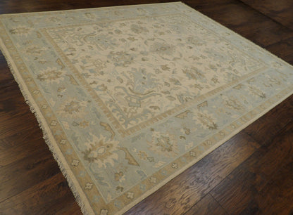 Oushak Chobie White Wash 8'0"x10'0" Hand-knotted Rug -w11349