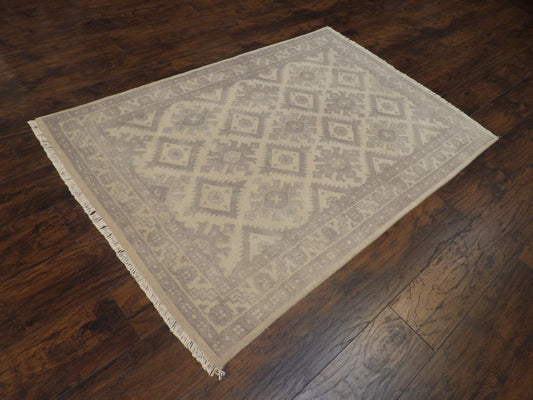 Tribal Kazak So' White Wash 4'0"x6'0" Hand-knotted Rug -w11351