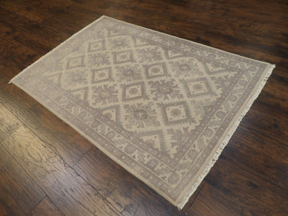 Tribal Kazak So' White Wash 4'0"x6'0" Hand-knotted Rug -w11351