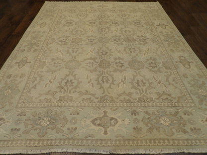Khotan Oushak White Wash 8'0"x10'0" Hand-knotted Rug -w11353