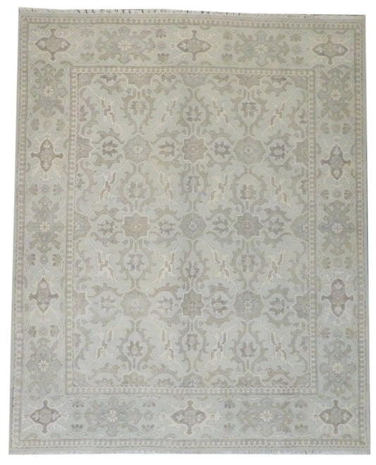Khotan Oushak White Wash 8'0"x10'0" Hand-knotted Rug -w11353
