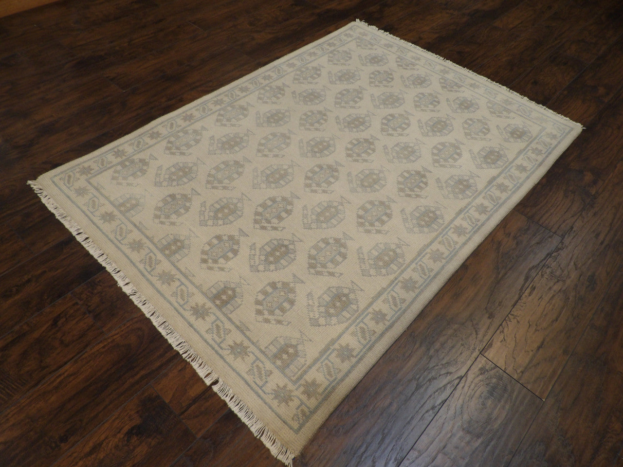 Tribal Paisly Design Oushak 4'0"x6'0" Hand-knotted Rug -w11354