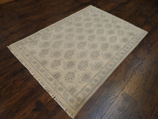 Tribal Paisly Design Oushak 4'0"x6'0" Hand-knotted Rug -w11354