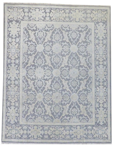 Turk Anatolian Oushak Oxidized Silver Wash 8'0"x10'0" Hand-knotted Rug -w11362