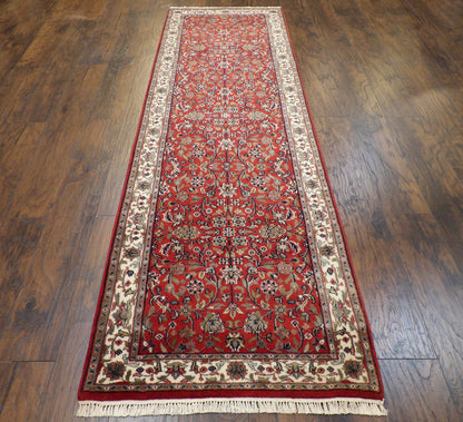 Fine Persian Kashan 2'6"x10'0" Hand-knotted Rug -w11366