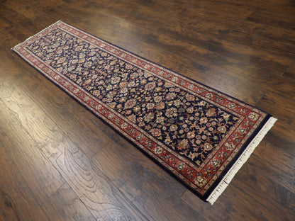 Fine Persian Kashan 2'6"x10'0" Hand-knotted Rug -w11367