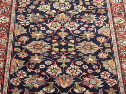 Fine Persian Kashan 2'6"x10'0" Hand-knotted Rug -w11367