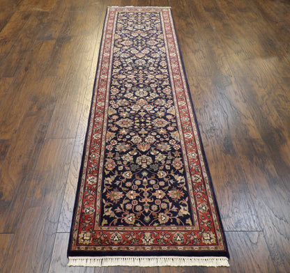 Fine Persian Kashan 2'6"x10'0" Hand-knotted Rug -w11367