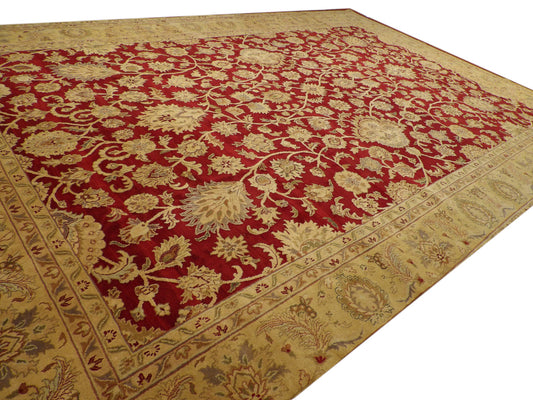 Agra Ziegler Antique Wash Hand knotted Wool Rug 13'11" x 20'5" - w1145