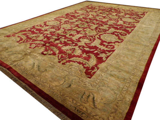 Agra Ziegler Antique Wash Hand knotted Rug 12'3" x 17'9" - w1147