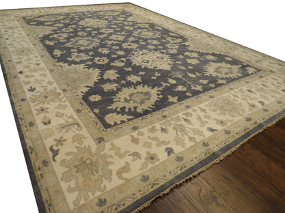 Oushak White Wash 12'1" x 17'6" Hand knotted Rug - w1150