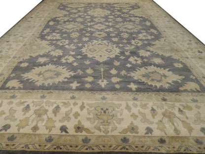 Oushak White Wash 12'1" x 17'6" Hand knotted Rug - w1150
