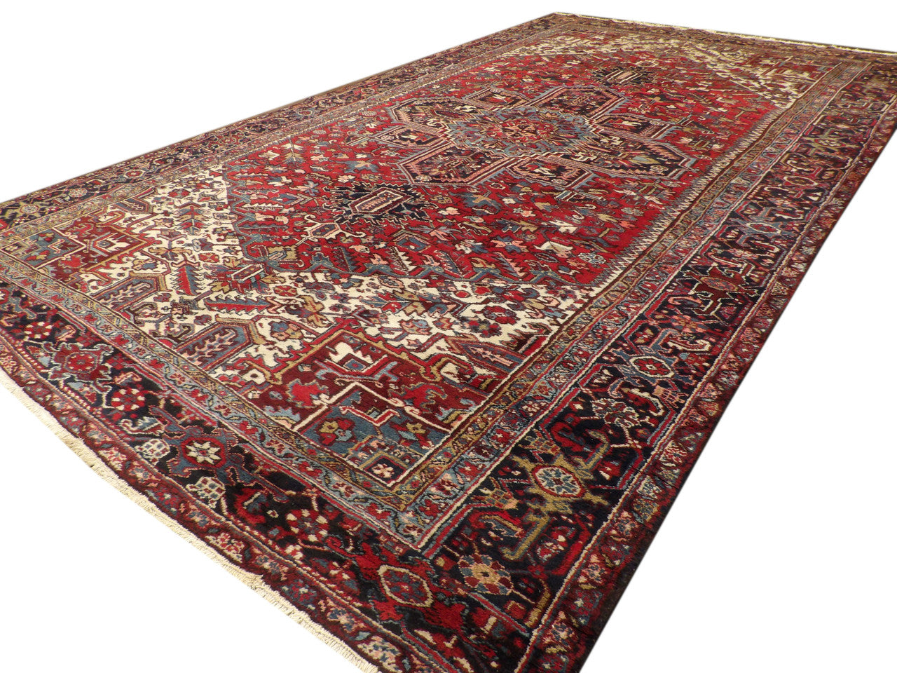 Antique Heriz 10'0" x 17'0" Hand-knotted Rug - w1151