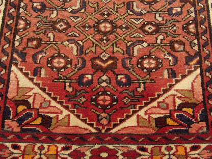 Persian Semi Antique Hamadan 3'0"x11'0" Hand-knotted Rug -W1157