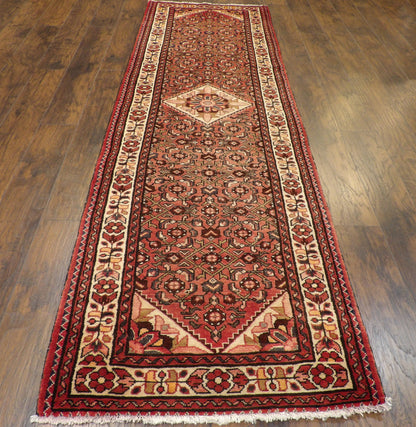 Persian Semi Antique Hamadan 3'0"x11'0" Hand-knotted Rug -W1157