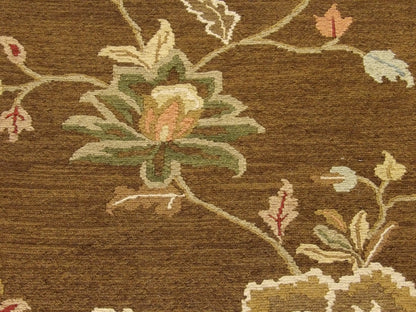 Transitional Floral Design Soumak Weave 2'6"x14'0" Hand-knotted Rug -W1161