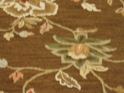 Transitional Floral Design Soumak Weave 2'6"x14'0" Hand-knotted Rug -W1161