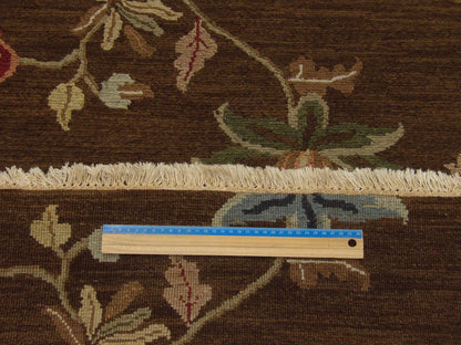 Transitional Floral Design Soumak Weave 2'6"x14'0" Hand-knotted Rug -W1161