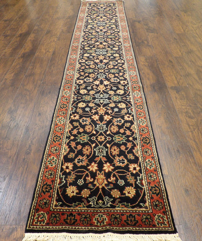 Turkish Weave Mahal Design 2'6"x14'0" Hand-knotted Rug -W1162
