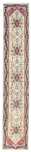 Tribal Indo Heriz 2'6"x14'0" Hand-knotted Rug -W1164