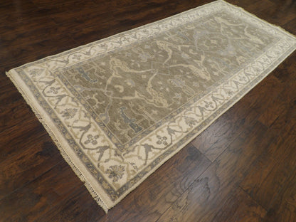 Turk Oushak Silver Wash 4'0"x10'0" Hand-knotted Rug -W1169